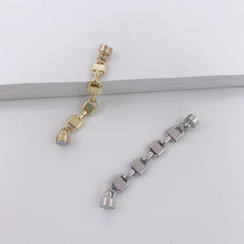Metal Chain Magnetic Hoop Earrings for Women, Simple Versatile Elegant Non-Pierced Round Earrings, Minimalist Style Ear Jewelry