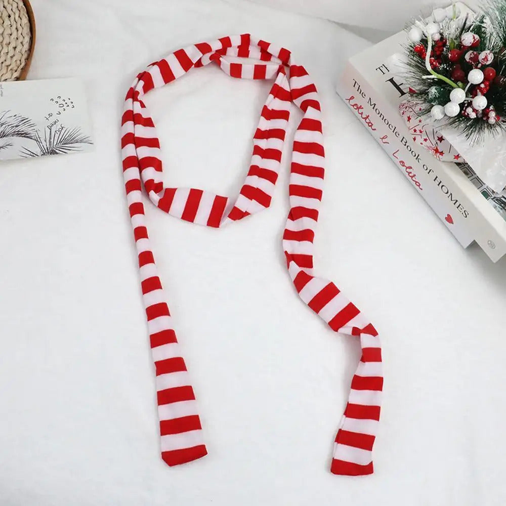 2024 Women Harajuku Cotton Scarves Y2k Black Grey Stripe Long Scarves 180cm Thin Long Decorative Neckerchief Fashion Streetwear