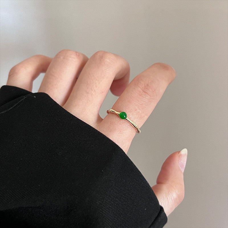 Sand Gold Opening Adjustable Frosted Ring Women's Fashion Sweet Light Luxury Niche Exquisite Ring Ancient Design