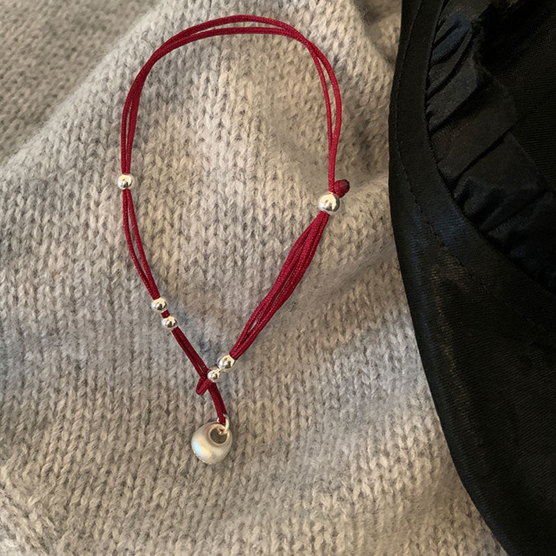 Xiaofutuo Red String Woven Bracelet for Women New Chinese Style Light Luxury Retro Hand Ring Jewelry