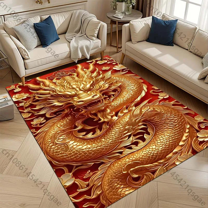 1PC Domineering Oriental Dragon Print Rug Carpets for Bedroom Living Room Sofa Mat Door Mat Dressing Room Rugs for Gifts