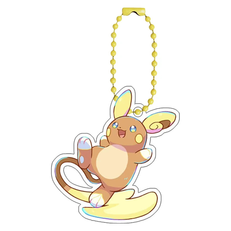 Pokemon Floragato Raichu Rockruff self-Made Cartoon Acrylic Key Chain Backpack Accessories Pendant Anime Classics Collection