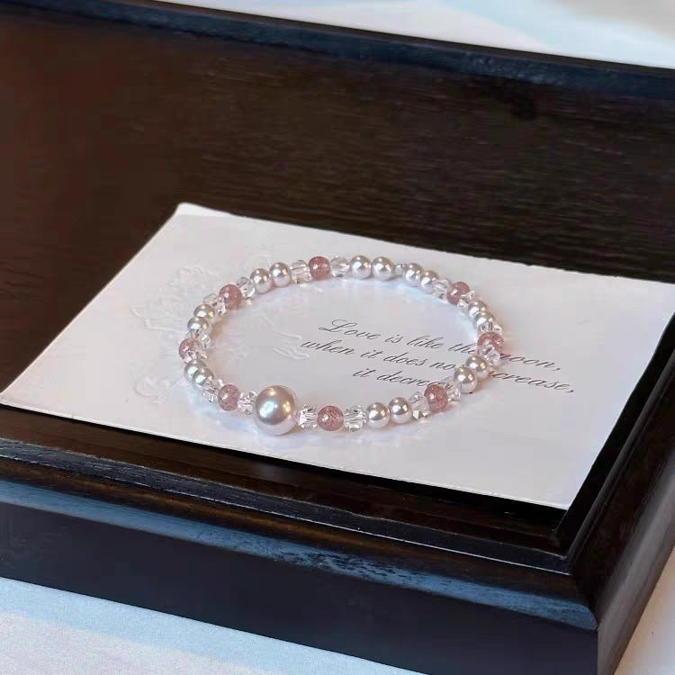 2025 New Beaded Agate Bracelet for Women, Niche Fashion, Exquisite Light Luxury, Versatile High-end Pearl Agate Bracelet