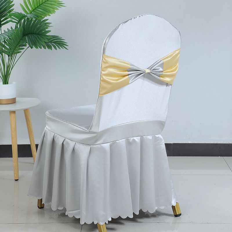 Hotel Restaurant Banquet Chair Cover Dining Chair Seat Stool Bench Wooden Chair Universal Chair Cover with Bowknot
