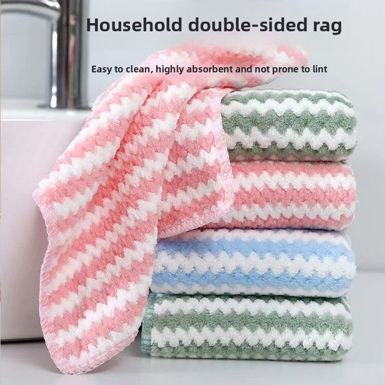 Coral Fleece Dish Towel Home Kitchen Cleaning Cloth Supply Thickened Coral Fleece Kitchen Dish Cloth