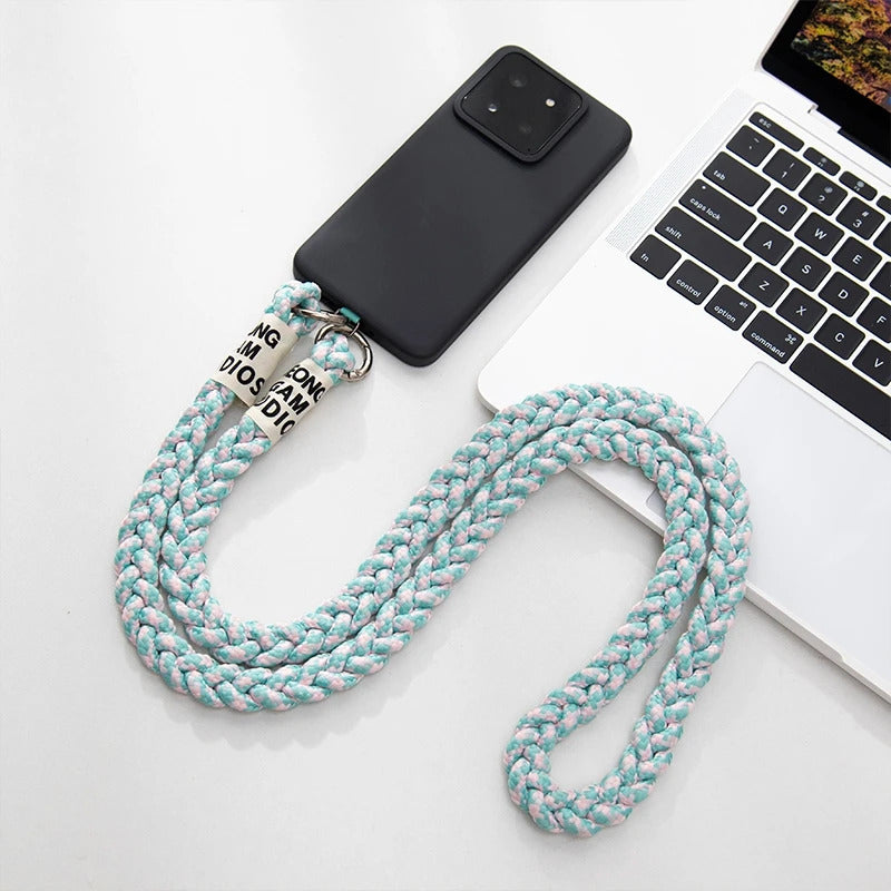 Phone Woven Long Lanyard Outdoor Mobile Phone Shoulder Hanging Strap Anti Loss Lanyards Neck Strap Keychain Chain Rope Gift