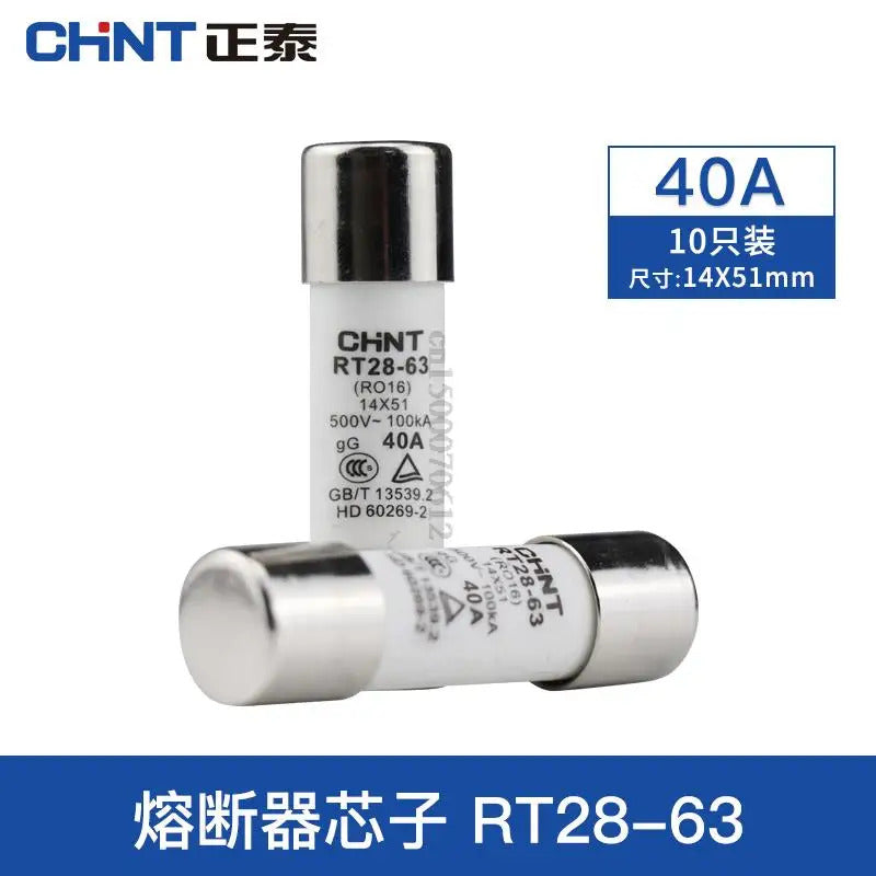 CHINT RT28-32 (RO15) 10X38 RT28 63 (RO16) 14X51 500V 2A 10A 16A 20A 25A 32A 40A 50A 63A Fuse Fusible Core Kit Ceramic Fuse Link