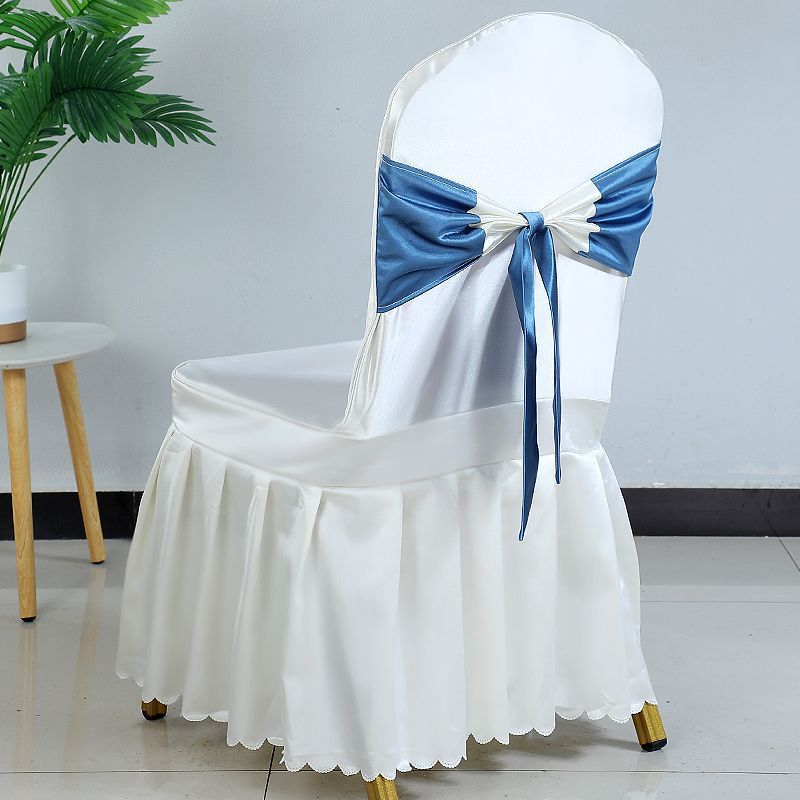 Hotel Restaurant Banquet Chair Cover Dining Chair Seat Stool Bench Wooden Chair Universal Chair Cover with Bowknot