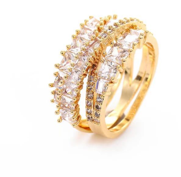 Ring for Women, Niche Light Luxury, Non-Fading Full Diamond Zircon Ring, Fashionable Versatile Ring, Jewelry Ring