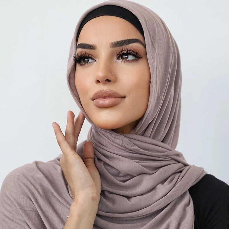 Plain Cotton Jersey Hijab Stretch Scarf Women Muslim Shawl Big Size Long Muffler Fashion Ramadan Headband Turban 180*80cm