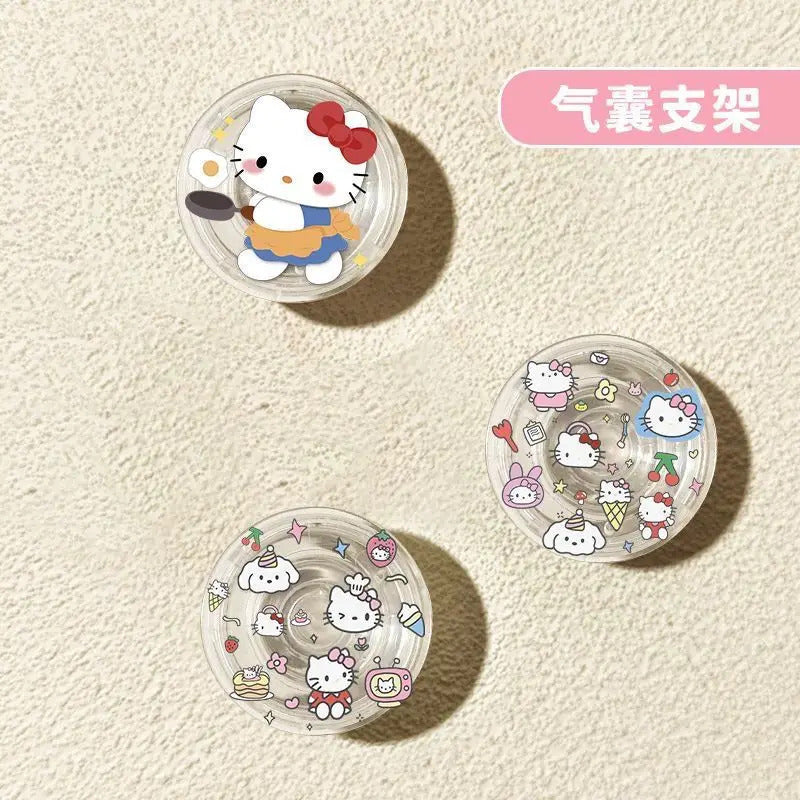 Sanrio HelloKitty Circular Airbag Bracket Ins Girl Heart 360 degree Rotating Adjustable Mobile Phone Holder Portable stand