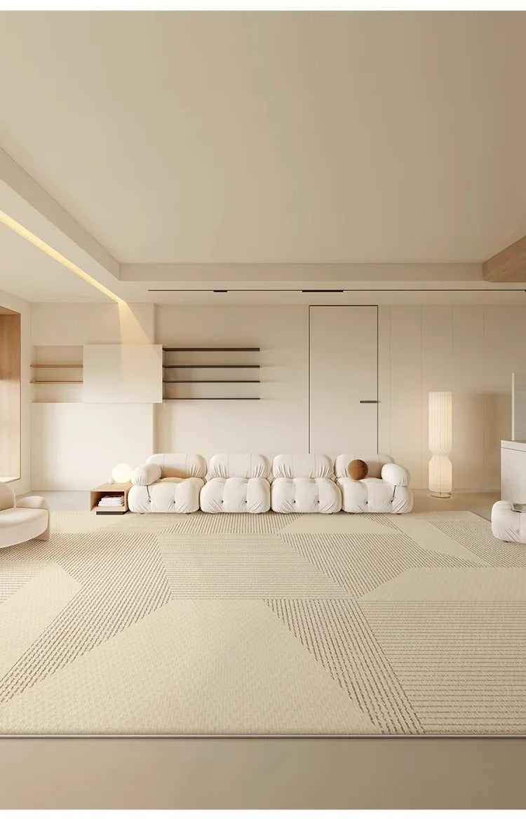 Beige Large Size Living Room Carpets Geometric Cream Carpet Luxury Home Decoration Rugs Easy To Clean Non-Slip Bedroom Rug ковер