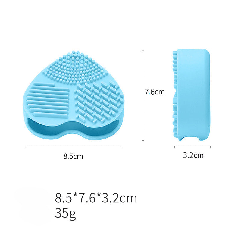 Heart-Shaped Makeup Brush Cleaning Box Multifunctional Makeup Brush Cleaning Tool Pad for Washing Brush Hollow Love Brush Box