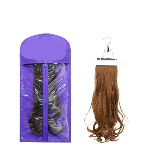 In Stock Thickened Zipper Portable Wig Dust Cover PVC Window Non-Woven Fabric Hang Clothes Storage Dustproof Bag Wholesale