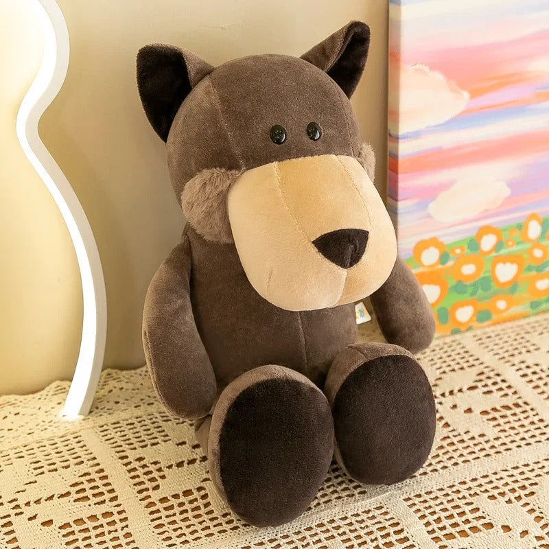 25cm Stuffed Lifelike Lion Tiger Elephant Monkey Leopard Giraffe Raccoon Doll Simulation Forest Animals Plush Toys for Kids Gift