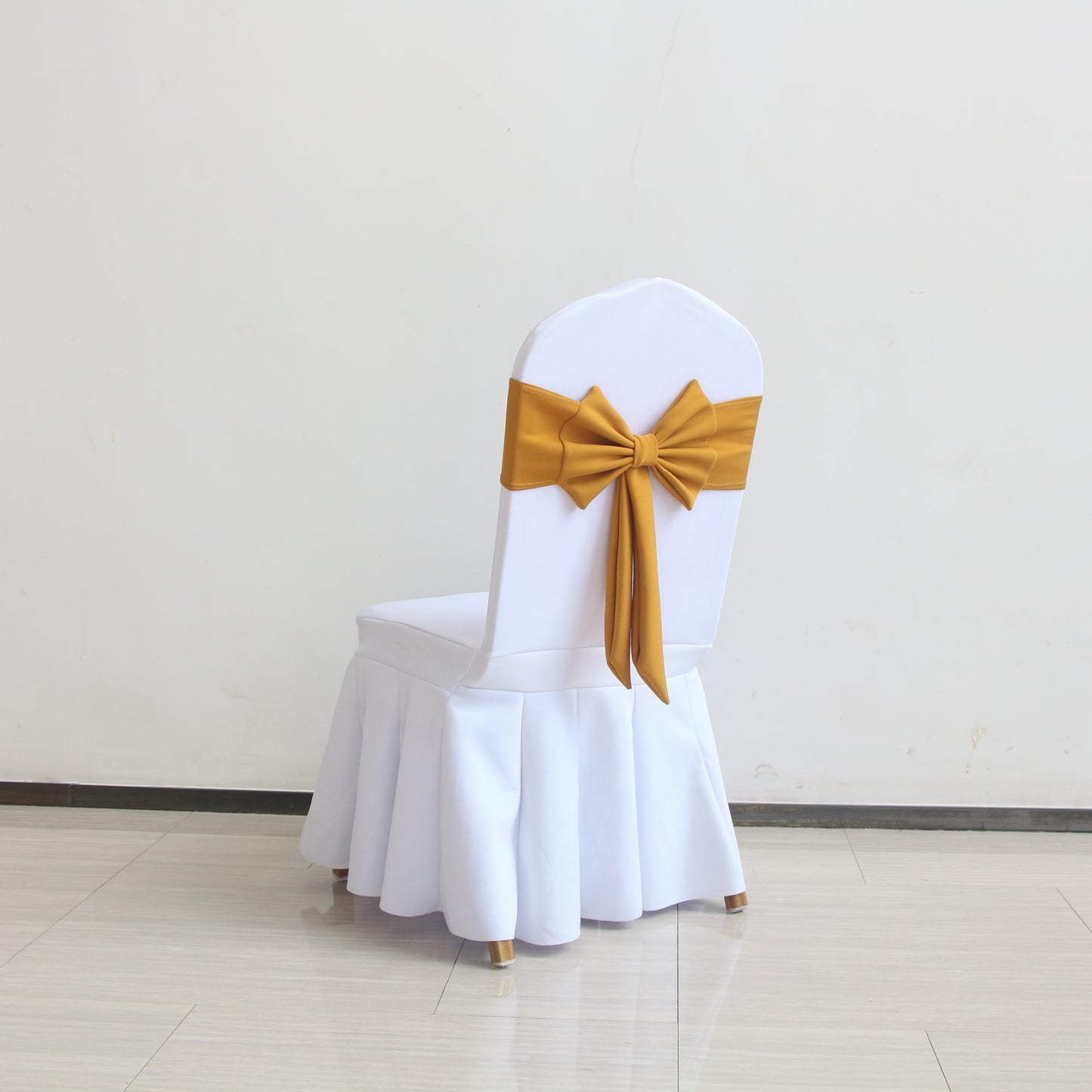 V45O Banquet Elastic Chair Cover No Tie Bowknot Chair Back Flower Decoration Wedding Hotel VIP Stool Strap