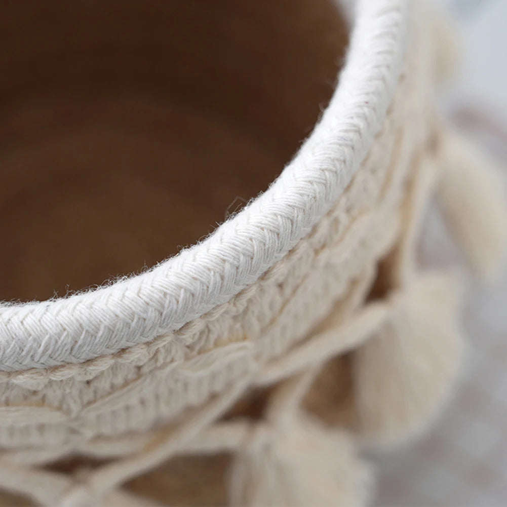 Comb Brushes Mini Storage Basket Boho Cosmetic Brushes Storage Makeup Brushes Container for Vanity Desktop Bathroom