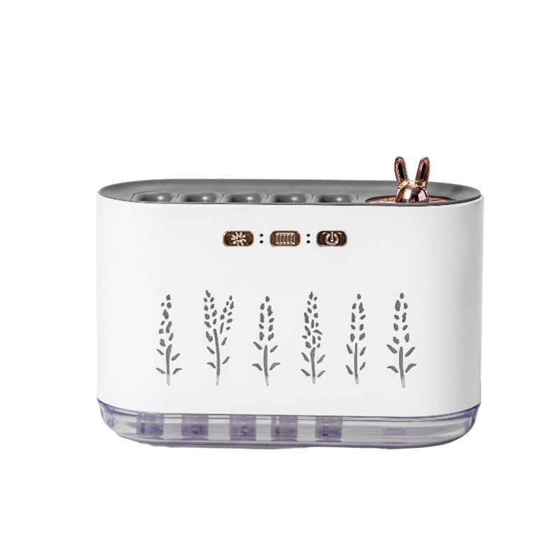 Air Humidifier for Home, Silent Bedroom Five-Hole Spray Aromatherapy, Creative Dynamic Colorful Sound-Controlled