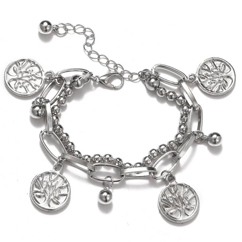 Bear Bracelet Korean Style Design Cold Style Cross Pendant Double Layer Bracelet