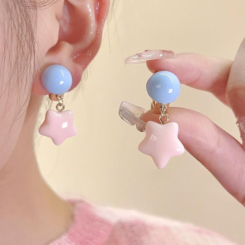 Dopamine Colorful Flower Earrings Suitable for Spring Sweet Cute Young Heart Stud Earrings for Women 2025 New Model