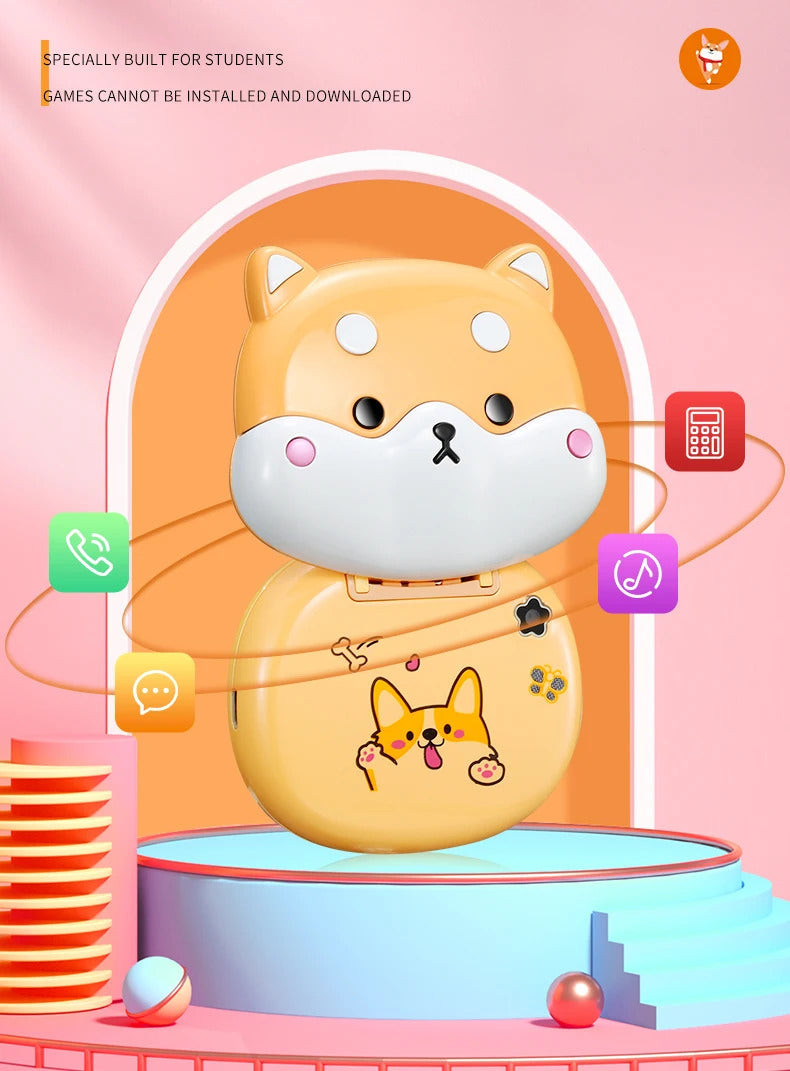 2023 New Cute Mini Koki Mobile Phone Flip Cartoon Kids Children Dual Sim 2G GSM Keyboard Botton MP3 Player Unlocked Cellphone