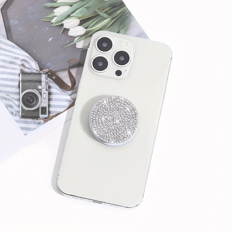 Flash Diamond Phone Push Pull Stand, Creative Colorful Phone, Integrated Folding Stand, Lazy Phone Back Adhesive Stand