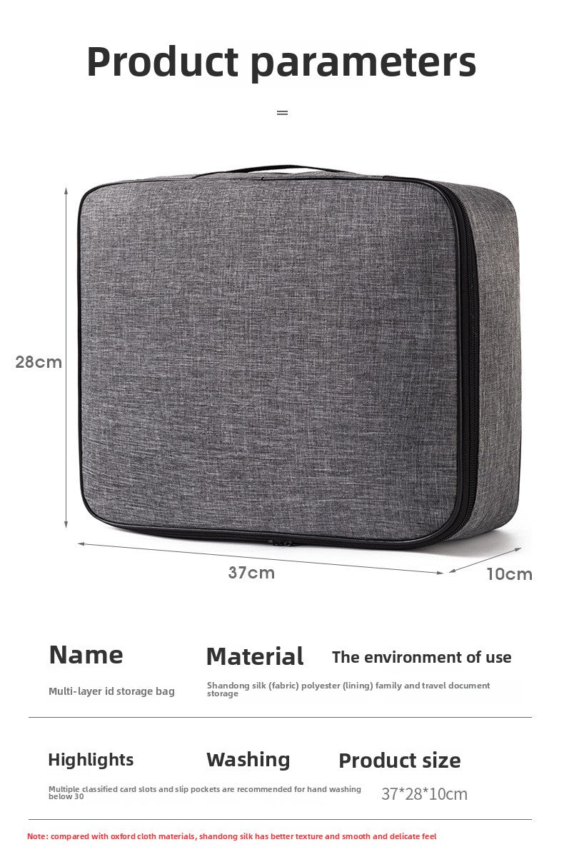 Home Id Storage Bag Large Capacity Household Certificate Passport Card Pack Waterproof Folder File Organizer Storage Bags