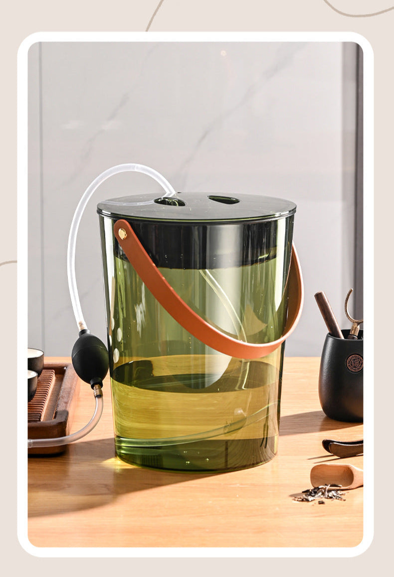Tea Bucket Office Large Capacity with Strainer Dry Wet Separation Household Table round Portable Transparent Tea Residue Barrel
