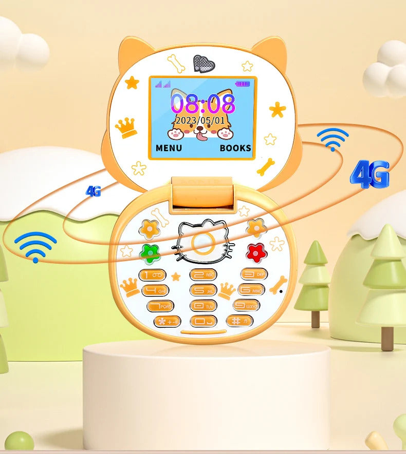 2023 New Cute Mini Koki Mobile Phone Flip Cartoon Kids Children Dual Sim 2G GSM Keyboard Botton MP3 Player Unlocked Cellphone