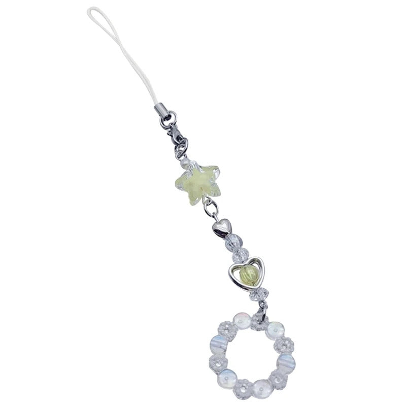 Stylish Phone Strap Trendy Phone Charm Portable Beaded Phone Chain Alloy Material Beads Phone Pendant for Girl and Women