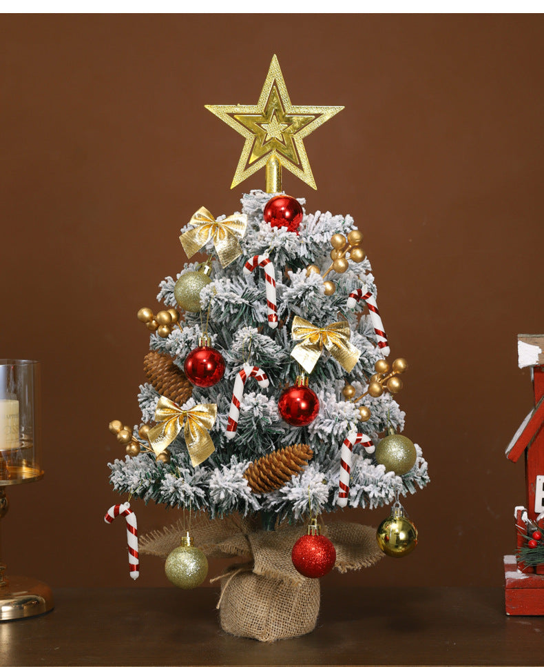 Christmas Tree Flocked Tree 45CM 60CM Christmas Office Desktop Ornament Christmas Decoration