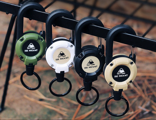 Outdoor Tactics Can Buckle Retractable Buckle Steel Wire Rope Multi-Functional Keychain Camping High Rebound Anti-Separation Rope Pull Peels