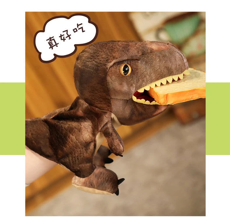 New Cute Glove Dinosaur Plush Hand Puppets Soft Stuffed Cartoon Telling Learning Funny Accompany Toy Baby Birthday Gift