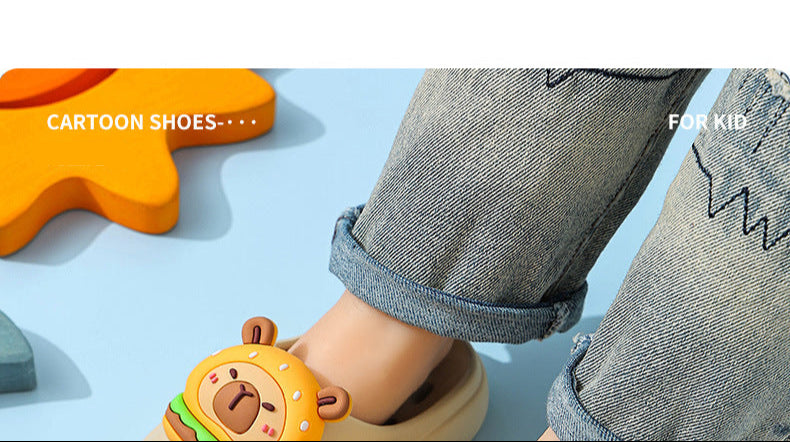 Kapibala Summer Children's Water Drainage Sandals Non-Slip Parent-Child Boys and Girls Bathroom Shower Breathable Kids Sandals