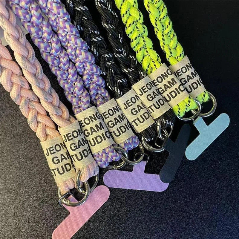 Phone Woven Long Lanyard Outdoor Mobile Phone Shoulder Hanging Strap Anti Loss Lanyards Neck Strap Keychain Chain Rope Gift
