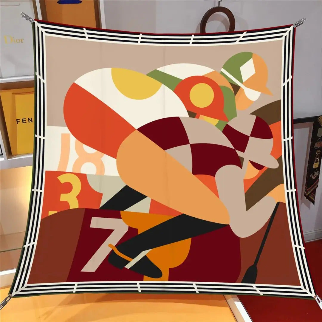 90*90CM Kerchief Four Seasons Luxury Square Silk Scarves Europe And America Fashion Bandannas New Twill Print Sunscreen Shawls