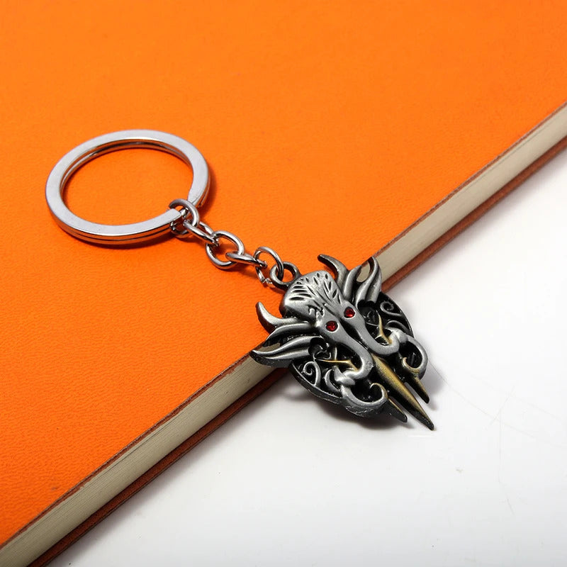 Game Baldur's Gate 3 Logo Keychain Game Peripheral Lllithid Chapter Metal Keychain Pendant Birthday Party Gift