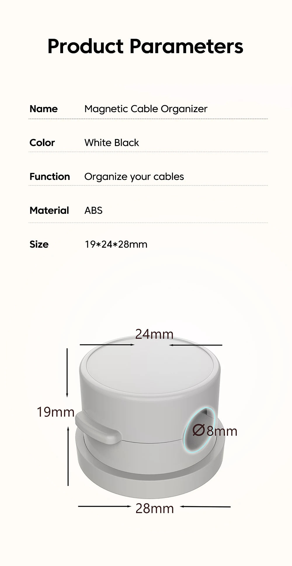 360° Rotatable Magnetic Cable Organizer Desk Cable Clip Cable Holder Wire Keeper Cord Charging Cable Management for Home Office