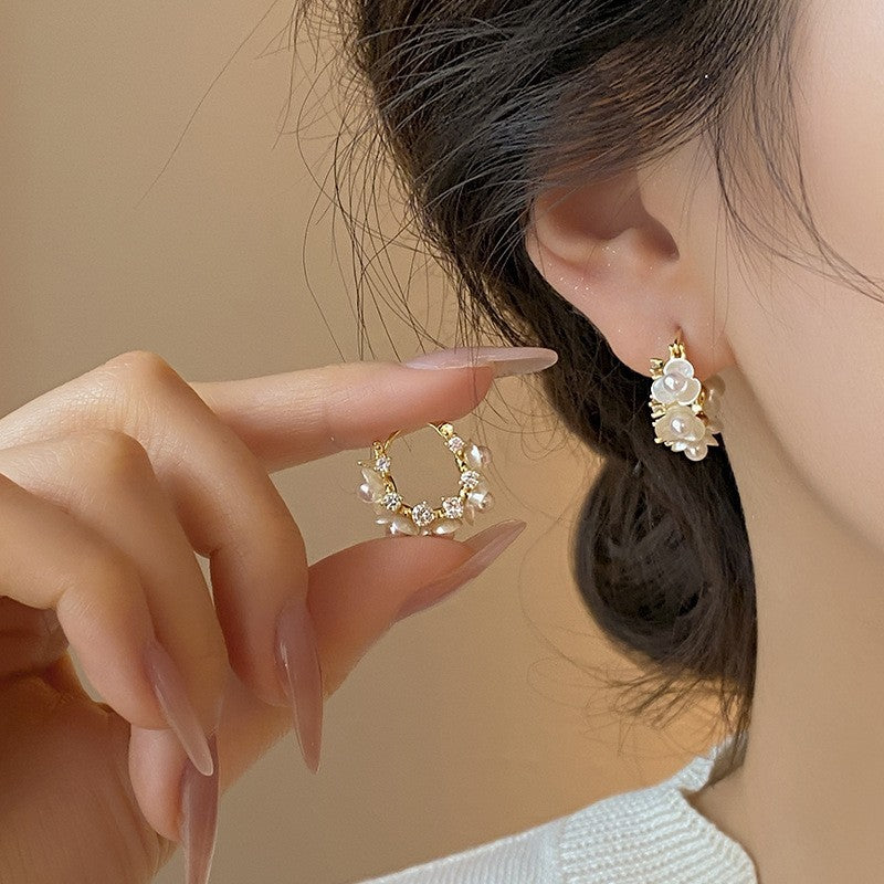 One Cold Style Simple Metal Earrings Retro High Fashion Style Texture Round Earrings