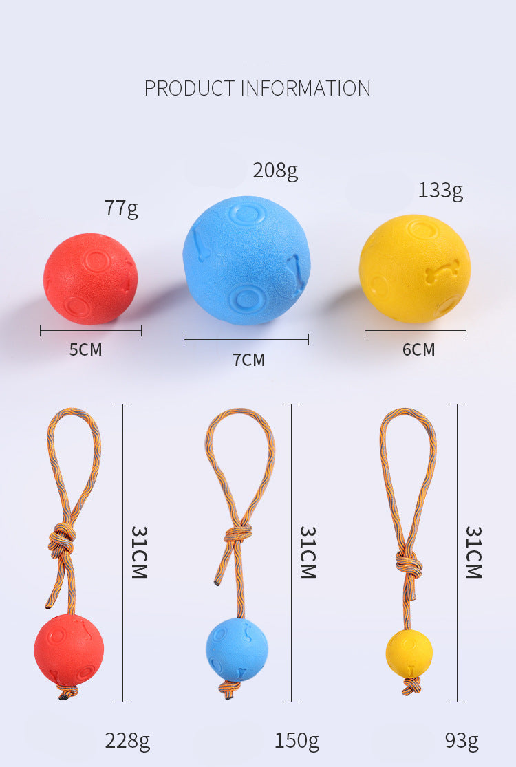 Dog Biting Molars Relieving Stuffy Ball Bite-Resistant Solid Elastic Dog Toy Training Ball TPR Throwing Toy Ball