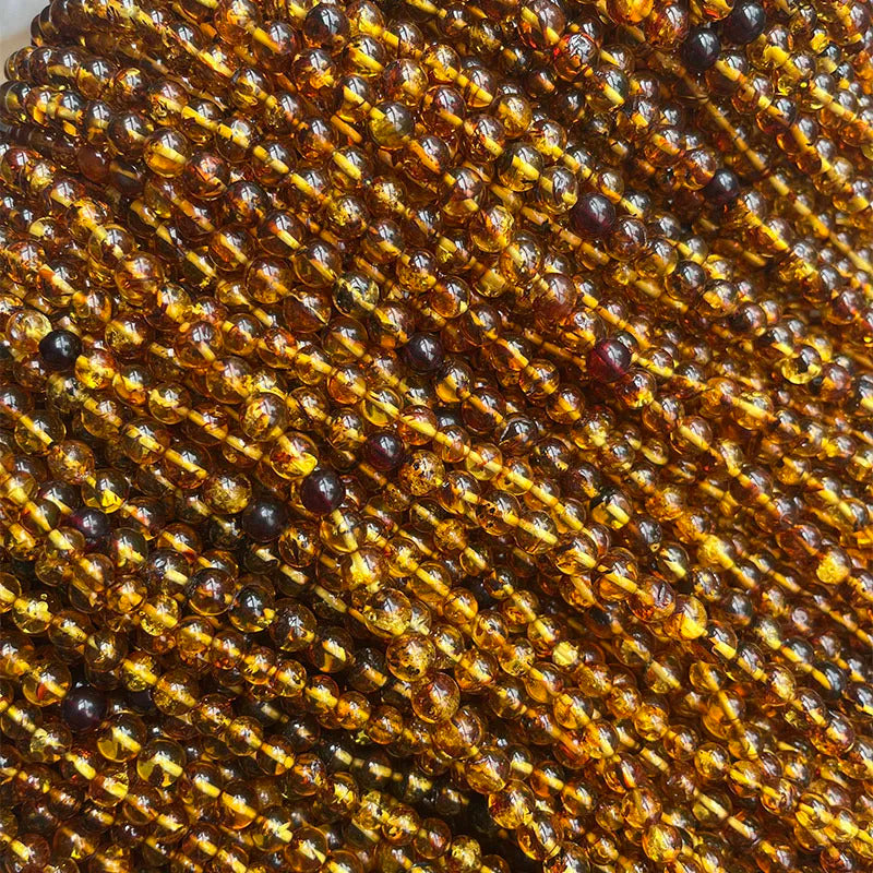 6mm-9mm Original Amber Bracelet for Men Women Unique Diy Flower Beads Rosary Long Necklace Baltic 2025 New Natural Stone Jewelry