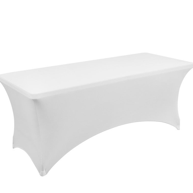 Elastic 6FT Rectangular Table Cover Full Coverage Tablecloth Outdoor Wedding Banquet Event Cocktail Fan-shaped Tablecloth Table Cover