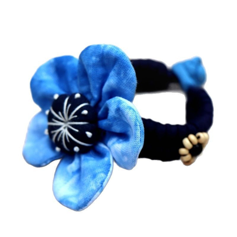 Blue Tie Dye Cloth Bracelet Dali Lijiang Hot Sale Hand-stitched Flower Fabric Bracelet Bracelet