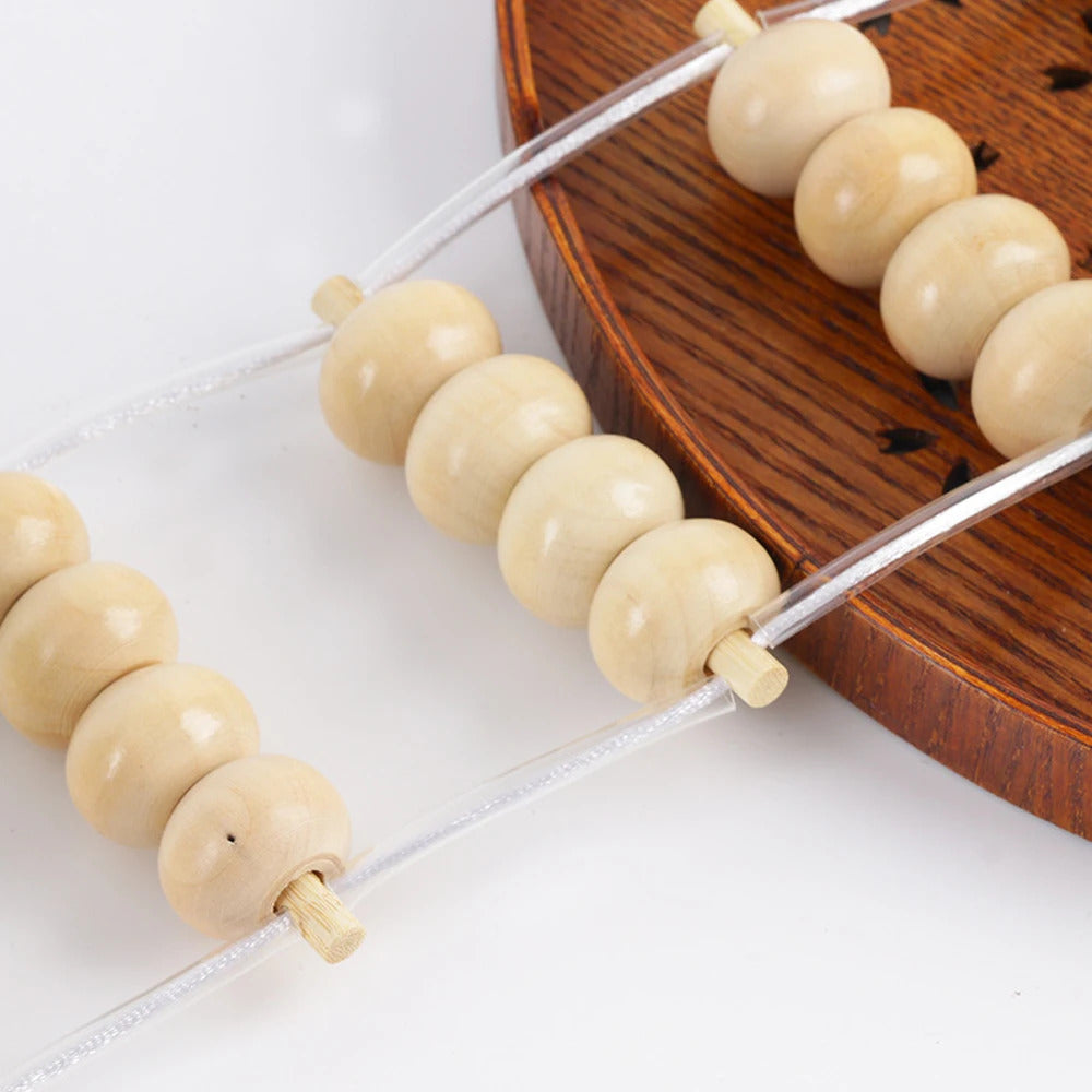 Wood Back Massage Roller Rope, Wood Therapy Cellulite Massage Tools, Self Massage Tools for Neck Leg Back Pain Relief Body Care