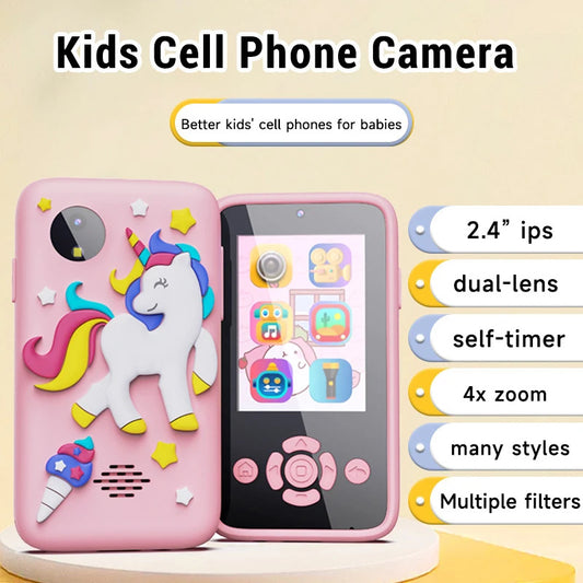 Baby Phone Toys Smart Phone Camera Toys Cartoon Musical Mini  Cellphone Learning Toy Silicone cover Toy Kids Digital Camera Gift