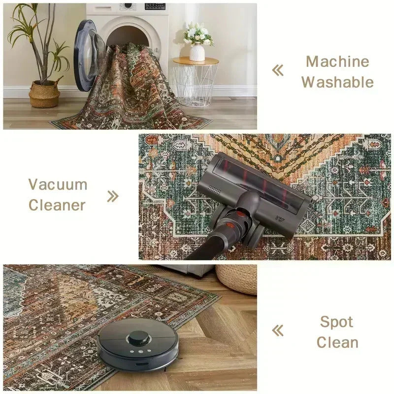 Green and Gold Ancient Greek Wave Rug Greek Mythology Modern Light Luxury Rug Printed Carpet Home Decor Living Room Rug Area Rug