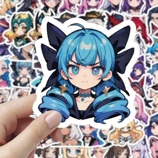 60 sheets LOL League of Legends Q-version characters sexy and cute Gwynn Wing En phone case, notebook ledger waterproof stickers