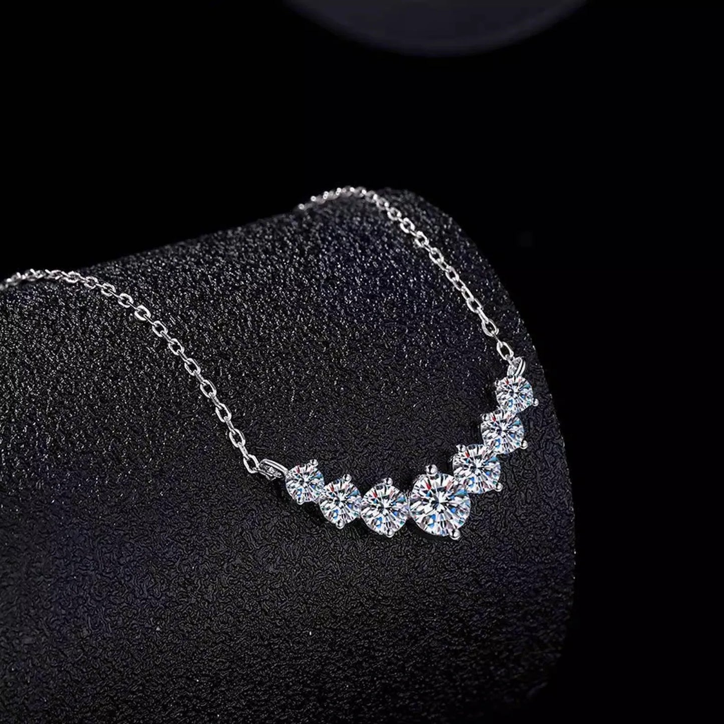 S925 Sterling Silver 2.8CT Moissanite Necklace 'Smiling Princess' Dainty Collarbone Chain Elegant Versatile Jewelry Accessory