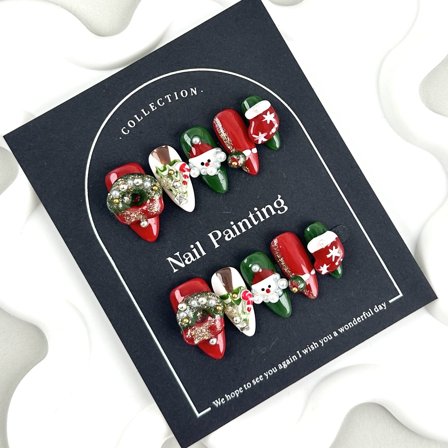Wearable Nail Tips Purely Handmade Nail Stickers Purely Handmade Squeeze Christmas New European and American Cross-Border