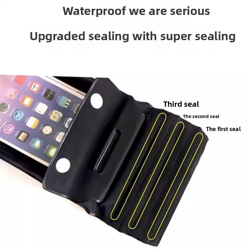 IPX8 30M 3 Fold Touchable Airbag Anti Sinking Waterproof Phone Bag Pouch for Apple IPhone Xiaomi Samsung Swimming Lanyard